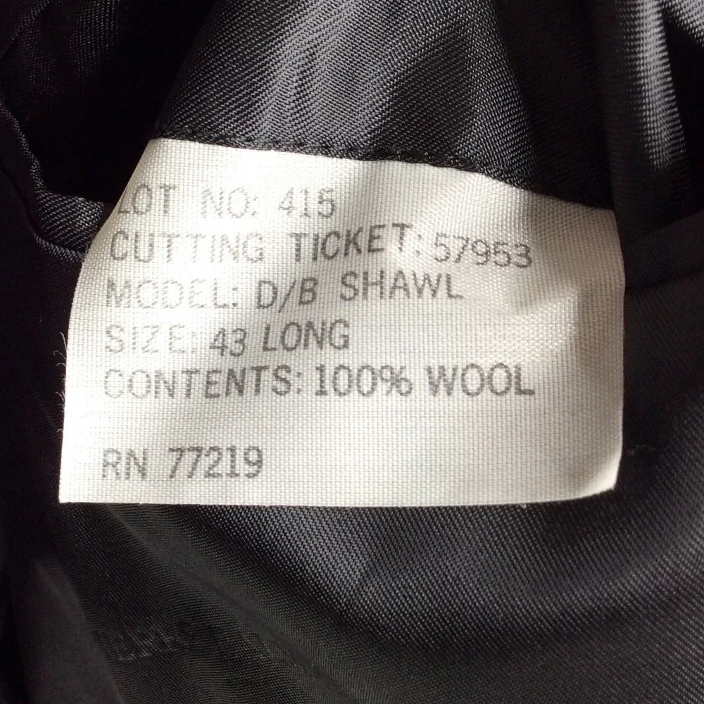 Pierre Balmain Men's Tuxedo Suit Size 43L Black 100% Pure New Wool